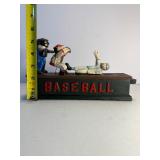 Vintage Cast-Iron Mechanical Bank – "Baseball" Hometown Battery Style – Action Works