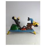 VINTAGE Cast Iron "The Dentist" Mechanical Coin Bank | Nostalgic Tooth Pulling Action | Works!