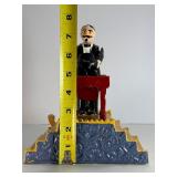 VINTAGE Cast Iron "Magician" Mechanical Coin Bank
