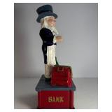 Vintage Cast Iron Mechanical Bank - Uncle Sam Design