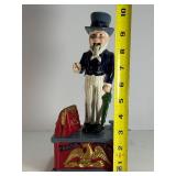 Vintage Cast Iron Mechanical Bank - Uncle Sam Design