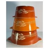 VINTAGE Pyrex "Autumn Harvest" Wheat Nesting Mixing Bowls Set of 3 (401, 402, 403)