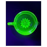 Vintage Vaseline Uranium Glass Citrus Reamer | GLOWS Bright Green Under UV Light | Depression Era 1930s-40s