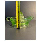 Vintage Vaseline Uranium Glass Citrus Reamer | GLOWS Bright Green Under UV Light | Depression Era 1930s-40s