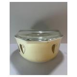 EXTREMELY RARE VINTAGE 1958 Pyrex "Golden Hearts" 2.5 Qt Cinderella Casserole Dish With Lid 045