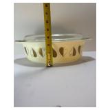 EXTREMELY RARE VINTAGE 1958 Pyrex "Golden Hearts" 2.5 Qt Cinderella Casserole Dish With Lid 045