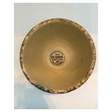 Antique RED WING Spongeware Paneled Mixing Bowl Blue & Rust Stoneware Farmhouse Decor