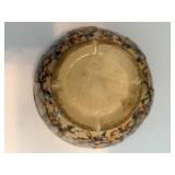 Antique RED WING Spongeware Paneled Mixing Bowl Blue & Rust Stoneware Farmhouse Decor