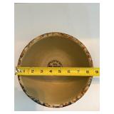 Antique RED WING Spongeware Paneled Mixing Bowl Blue & Rust Stoneware Farmhouse Decor