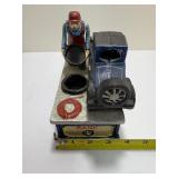 Vintage Cast Iron "Full Service" Mechanic & Car Mechanical Bank Collectible