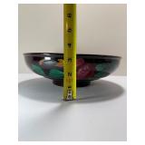 VINTAGE RED WING POTTERY HAND-PAINTED FLORAL BROWN GLAZE MIXING BOWL INCised Mark