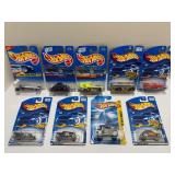 Vintage Hot Wheels Lot of 9 Cars - NIP (New in Package) - 1990s & 2000s Era