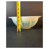 RARE & HIGHLY COLLECTIBLE VINTAGE PYREX: Complete set of four Turquoise "Amish Butterprint" Cinderella Mixing Bowl Set (1957-1968)