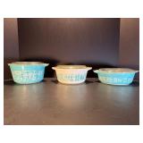 RARE Vintage Pyrex "Amish Butterprint" Casserole Set (3pc) with Lids