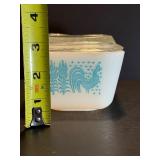 VINTAGE PYREX AMISH BUTTERPRINT Refrigerator Dishes Set RARE Turquoise White 501 502 503