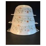 Vintage Pyrex England "Emily Spring Garden" Floral Casserole Dish Set (Set of 3, No Lids)