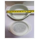 Vintage PYREX Verde Olive Green Oval Casserole Dishes Set w/ Lids | 1.5 Qt & 2.5 Qt | MCM Classic