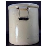 Rare Antique 8 Gallon Red Wing Union Stoneware Crock w/ Bail Handles & Large Wing Logo.