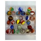 Estate Find: Huge Lot of 50+ Vintage Glass Marbles (Akro Agate, Peltier, Marble King styles) - Swirls, Cat