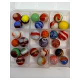 Large Lot of Vintage Machine-Made Glass Marbles - Akro Agate, Marble King, Peltier Style Swirls & Patches