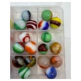 Large Lot of Vintage Machine-Made Glass Marbles - Akro Agate, Marble King, Peltier Style Swirls & Patches