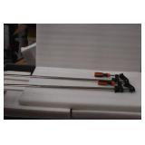 WEN 10236F2 Quick-Adjust 36-Inch Steel Bar Clamps with 2.5-Inch Throat and Micro-Adjustment Handle, Two Pack