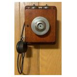 FR - Antique Minnesota Electric Wall Telephone Wood and Metal