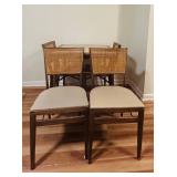 FR - Mid-Century Dining Table with 4 Cane-Back Chairs