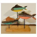 FR - Cynthia Rowley Wooden Fish Sculpture Table Decor