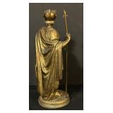 FR - Pair of 10 Inch Vintage Gold-Tone Roman Warrior Statues