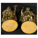 FR - Pair of 10 Inch Vintage Gold-Tone Roman Warrior Statues
