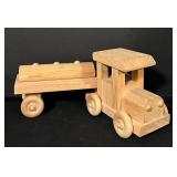 FR - Set of 3 Handmade Wooden Toy Vehicles: Plane, Tanker Truck and Delivery Van