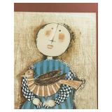 FR - "Child with Bird" Framed Art Print by Graciela Rodo Boulanger
