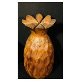 FR - Set of 2 Vintage Acacia Wood Fruit Shaped Decor and Wooden Purse