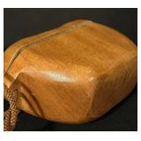 FR - Set of 2 Vintage Acacia Wood Fruit Shaped Decor and Wooden Purse