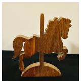 FR - Set of 4 Handcrafted Wooden Toys Including Trucks and Rocking Horses