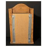 FR - 15-Inch Oak Wall Shelf with Mirror and Spindles