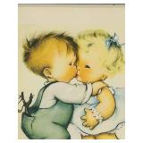 FR - Framed Vintage Print "The Stolen Kiss" Vintage Style Art