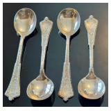 Vintage Tiffany & Co. Persian Pattern Sterling Spoons - Monogrammed (Lot of 4)