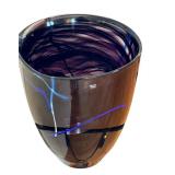 Kosta Boda Glass Vase Indigo Swirl - Swedish Art Glass Vase