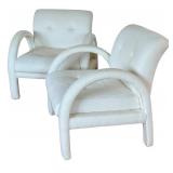 LR - Vintage Directional Lounge Chairs - Vintage Cream Upholstery (Lot of 2)