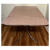 LL - Vintage 1950s Pink Formica and Chrome Drop-Leaf Kitchen Table
