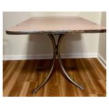 LL - Vintage 1950s Pink Formica and Chrome Drop-Leaf Kitchen Table