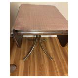 LL - Vintage 1950s Pink Formica and Chrome Drop-Leaf Kitchen Table
