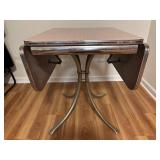 LL - Vintage 1950s Pink Formica and Chrome Drop-Leaf Kitchen Table