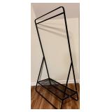 LL - Black Metal Garment Rack with Mesh Shelf