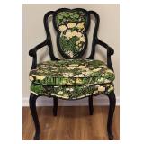 LL - Vintage French Balloon Style Floral Upholstered Armchair