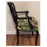 LL - Vintage French Balloon Style Floral Upholstered Armchair