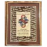 LL - Graciela Rodo Boulanger Signed Lithograph Playing Card Art Cologne 1975 Framed