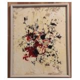 LL - Abstract Painting by Fred Blumenthal in White Frame